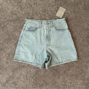 Everlane The A-Line Denim Short Light Wash NWT